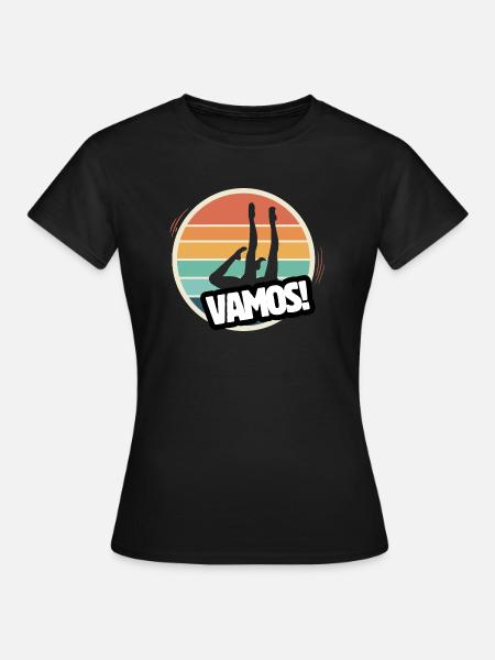 Vamos Retro Synchronschwimmen - Frauen T-Shirt - Schwarz