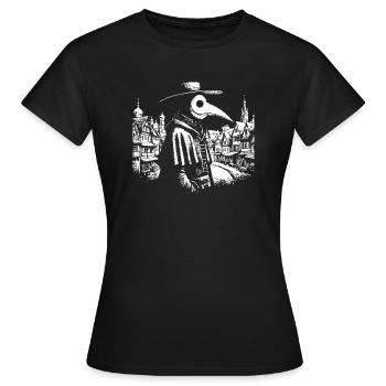 Doktor Plague in der verlassenen Stadt - Frauen T-Shirt - Schwarz - Vorne - AI Model Female 172 dark (172cm)