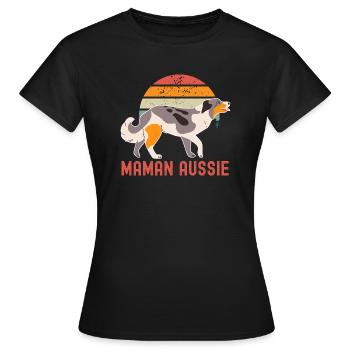 Maman berger australien aussie - T-shirt Femme - noir - Devant - AI Model Female 172 dark (172cm)