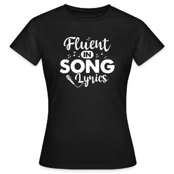 Fluent In Song Paroles Chanteur Chanteur - T-shirt Femme - noir - Devant - AI Model Female 172 dark (172cm)