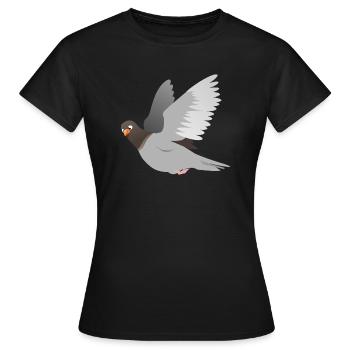 Taube in grau - Frauen T-Shirt - Schwarz - Vorne - AI Model Female 172 dark (172cm)