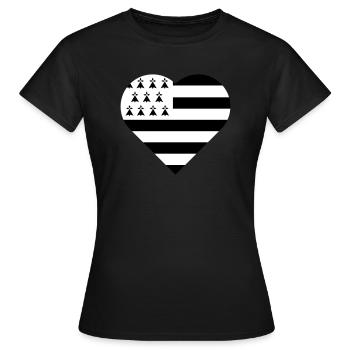 Brittany Heart - Women's T-Shirt - black - Front - AI Model Female 172 dark (172cm)