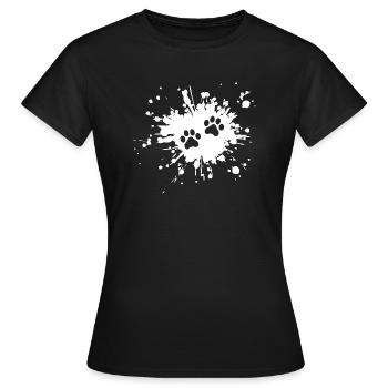 Dogs paws imprint - Women's T-Shirt - black - Front - AI Model Female 172 dark (172cm)