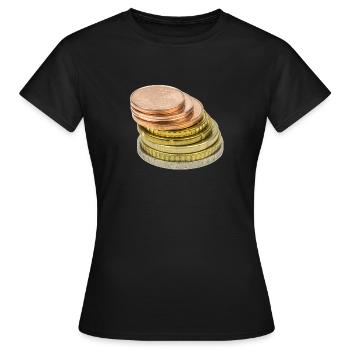 euro cent - Frauen T-Shirt - Schwarz - Vorne - AI Model Female 172 dark (172cm)