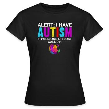 Autisme - T-shirt Femme - noir - Devant - AI Model Female 172 dark (172cm)
