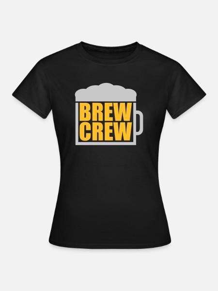 Bierglas Spruch Brew Crew - Frauen T-Shirt - Schwarz