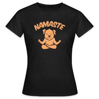 NAMASTE - Hund Yoga - Frauen T-Shirt - Schwarz - Vorne - AI Model Female 172 dark (172cm)