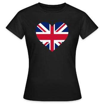Great Britain Heart - Women's T-Shirt - black - Front - AI Model Female 172 dark (172cm)
