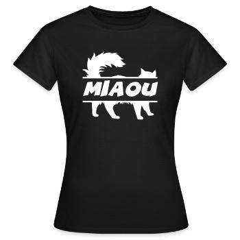 miaou - T-shirt Femme - noir - Devant - AI Model Female 172 dark (172cm)