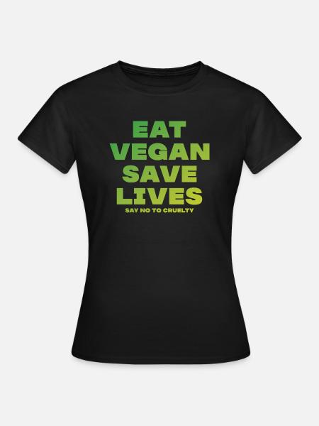 Eat vegan Tierschutz vegan Lifestyle - Frauen T-Shirt - Schwarz