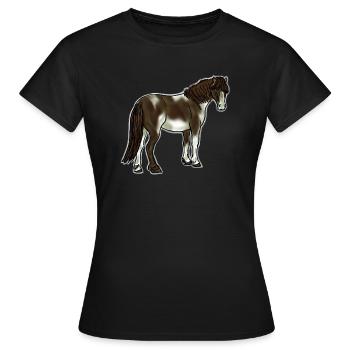Isländer Schecke - Frauen T-Shirt - Schwarz - Vorne - AI Model Female 172 dark (172cm)