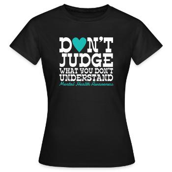 Santé mentale Mentale Gesundheit - T-shirt Femme - noir - Devant - AI Model Female 172 dark (172cm)