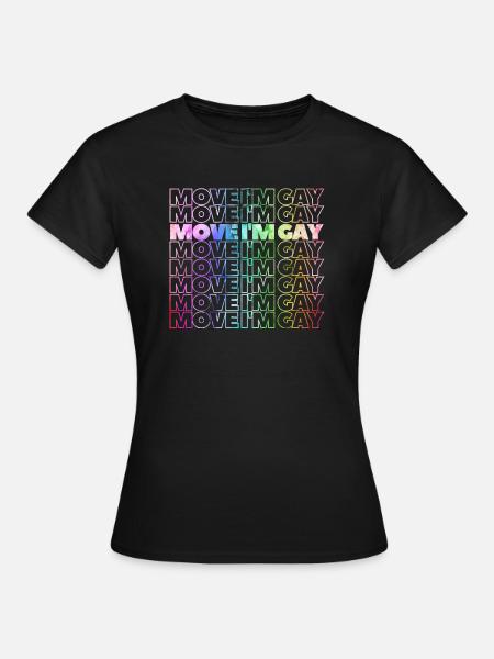 Move I'm gay in rainbow font for pride month 2023 - Dame-T-shirt - sort