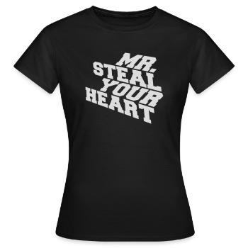 mr steal your heart - Women's T-Shirt - black - Front - AI Model Female 172 dark (172cm)