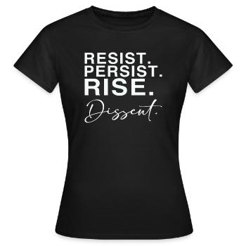 Résister. Persister. Se lever. Dissidence. - T-shirt Femme - noir - Devant - AI Model Female 172 dark (172cm)