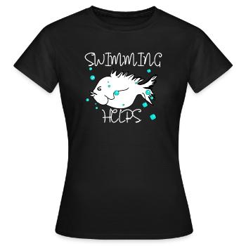 Schwimmen - Wasser - Frauen T-Shirt - Schwarz - Vorne - AI Model Female 172 dark (172cm)