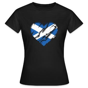 Schottland Flagge Schottische Fahne Alba GB UK - Frauen T-Shirt - Schwarz - Vorne - AI Model Female 172 dark (172cm)