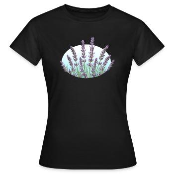 Lavender Lavender Stalks Lavender Field - Women's T-Shirt - black - Front - AI Model Female 172 dark (172cm)