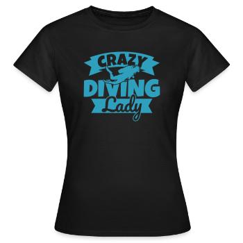 Plongeuse Mme Crazy Diving Lady - T-shirt Femme - noir - Devant - AI Model Female 172 dark (172cm)