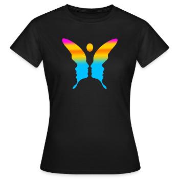 Optische Täuschung Kunst psychadelic Retro Formen Sex - Frauen T-Shirt - Schwarz - Vorne - AI Model Female 172 dark (172cm)
