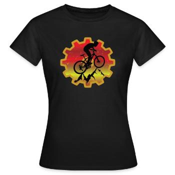 Vététistes à la montagne - T-shirt Femme - noir - Devant - AI Model Female 172 dark (172cm)