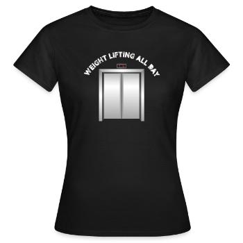 Weight lifting All Day elevator mechanic - Women's T-Shirt - black - Front - AI Model Female 172 dark (172cm)