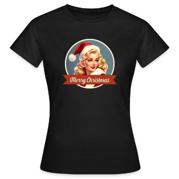 A Christmas Greeting - Women's T-Shirt - black - Front - AI Model Female 172 dark (172cm)