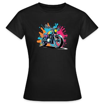 moto vintage style retro - graffiti - T-shirt Femme - noir - Devant - AI Model Female 172 dark (172cm)