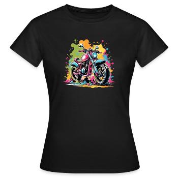 moto - motard - graffiti - T-shirt Femme - noir - Devant - AI Model Female 172 dark (172cm)