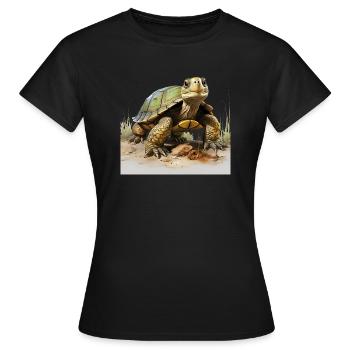 Landschildkröten sind beliebte Haustiere - Frauen T-Shirt - Schwarz - Vorne - AI Model Female 172 dark (172cm)
