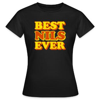 Nils Prénom Drôle Cadeau - T-shirt Femme - noir - Devant - AI Model Female 172 dark (172cm)