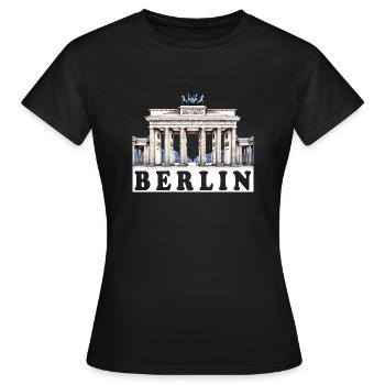 Berlin, une ville avec une histoire et un avenir - T-shirt Femme - noir - Devant - AI Model Female 172 dark (172cm)