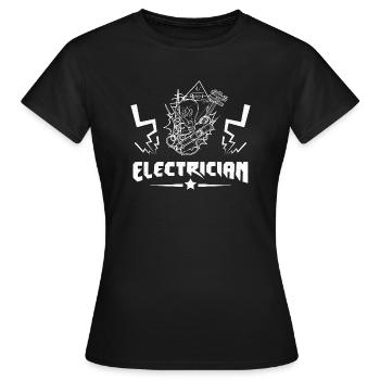 Électricien Électricien Technicien d’éclairage Lampe - T-shirt Femme - noir - Devant - AI Model Female 172 dark (172cm)