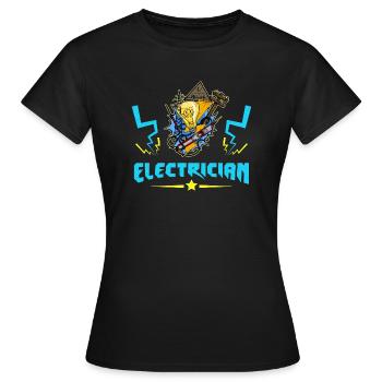 Électricien Électricien Technicien d’éclairage Lampe - T-shirt Femme - noir - Devant - AI Model Female 172 dark (172cm)