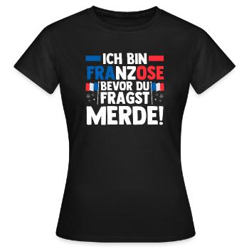 Franzose Französisch Frankreich - Frauen T-Shirt - Schwarz - Vorne - AI Model Female 172 dark (172cm)