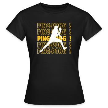 Tischtennis-Ping - Frauen T-Shirt - Schwarz - Vorne - AI Model Female 172 dark (172cm)