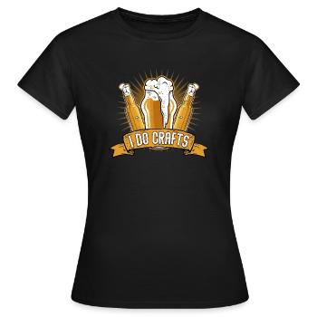 Je fais de l’artisanat Bière artisanale Brasseur Homebrew - T-shirt Femme - noir - Devant - AI Model Female 172 dark (172cm)