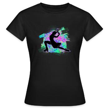 Eislaufen - Frauen T-Shirt - Schwarz - Vorne - AI Model Female 172 dark (172cm)