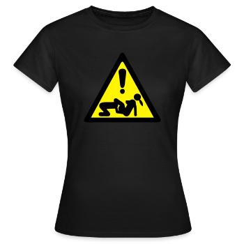 Sex Liebe Paar Gefahr Panel Position - Frauen T-Shirt - Schwarz - Vorne - AI Model Female 172 dark (172cm)