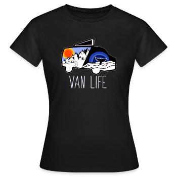 VAN LIFE VANLIFER NOMADS - T-shirt Femme - noir - Devant - AI Model Female 172 dark (172cm)