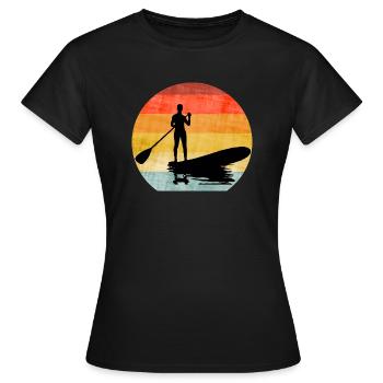 Standup Paddling Paddeln Stehpaddeln - Frauen T-Shirt - Schwarz - Vorne - AI Model Female 172 dark (172cm)