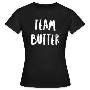 TEAM BUTTER - Frauen T-Shirt - Schwarz - Vorne - AI Model Female 172 dark (172cm)