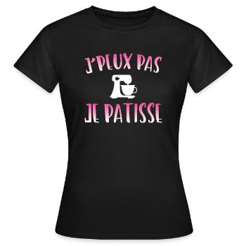 J'peux pas je pâtisse cadeau pâtisserie - T-shirt Femme - noir - Devant - AI Model Female 172 dark (172cm)