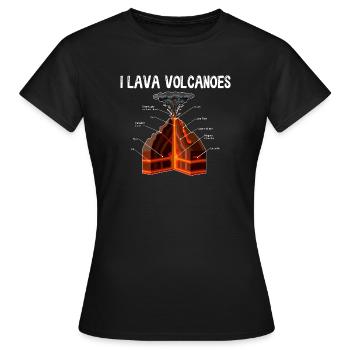 Earth Magma Lava Volcano Geology Science - Frauen T-Shirt - Schwarz - Vorne - AI Model Female 172 dark (172cm)