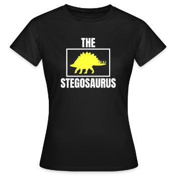 THE STEGOSAURUS DINO DINOSAURE - T-shirt Femme - noir - Devant - AI Model Female 172 dark (172cm)