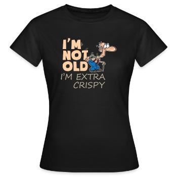 I'm particularly crispy Funny old man Ges - Women's T-Shirt - black - Front - AI Model Female 172 dark (172cm)