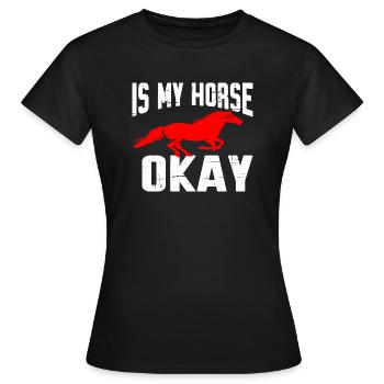 Mon cheval va-t-il bien 5 - T-shirt Femme - noir - Devant - AI Model Female 172 dark (172cm)