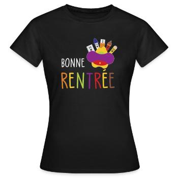bonne rentrée / humour rentrée des classes - T-shirt Femme - noir - Devant - AI Model Female 172 dark (172cm)