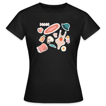 Plage et plage - T-shirt Femme - noir - Devant - AI Model Female 172 dark (172cm)