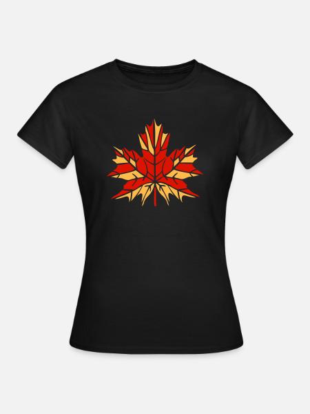 Herbstblatt - Frauen T-Shirt - Schwarz